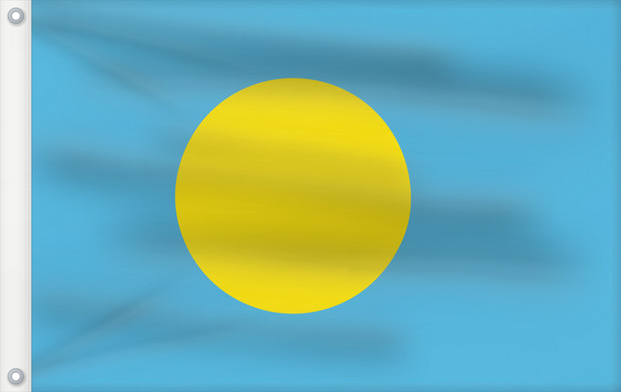 Bandera, con dos ojales metálicos y lado del asta reforzado: Palau	Palau, made by User Gabbe	 Palaos	Palaos	パラオの国旗	Palaua	​帕勞國旗
