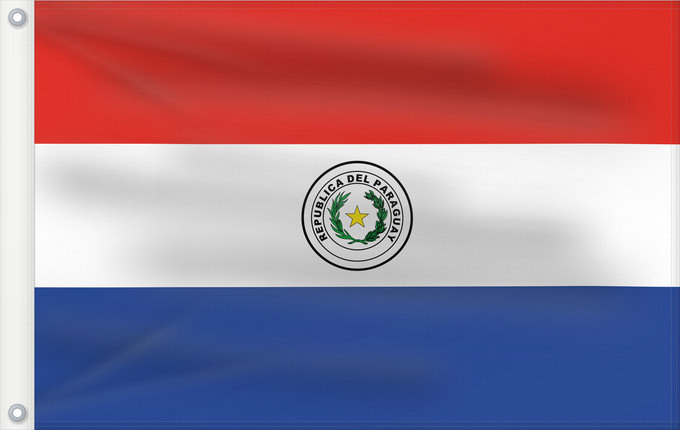 Bandera, con dos ojales metálicos y lado del asta reforzado: Paraguay Paraguay obverse علم باراغواي پرچم پاراگوئه روی پرچم Флаг Парагвая
