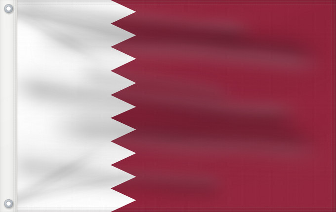 Drapeau, avec deux œillets métalliques et guindant renforcé : Qatar Katar علم قطر Kataru Qatarin Флаг Катара Katarja Qatars Lá cờ Quốc kỳ Qatar