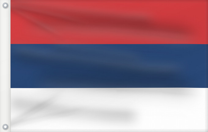 Drapeau, avec deux œillets métalliques et guindant renforcé : Civil Flag of Serbia	Civil flag of Serbia	Serbie	Serbia	Serbien	Гражданско знаме на Сърбия	Народна застава Србије	Narodna zastava Srbije	Nemzeti zászló szerbia	Народный  гражданский  флаг Сербии	Srbská národná vlajka	Kombëtar i Serbisë