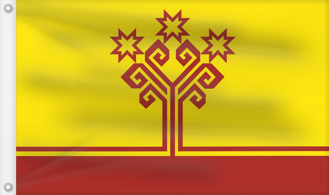 Bandiera, con due occhielli metallici e lato dell'asta rinforzato: Chuvashia	Chuvash Republic	Chuvash	Republik Chuvash	Чӑваш Республикин ялавĕ	Флаг Чувашской Республики	Парчами Ҷумҳурии Чуваш