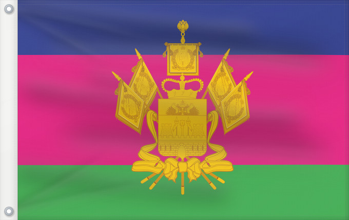 Drapeau, avec deux œillets métalliques et guindant renforcé : Krasnodar Krai Krasnodar Krai Kraï de Krasnodar Krai de Krasnodar Krasnodar krai Kraj di Krasnodar