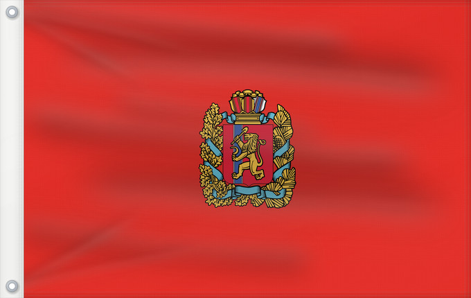 Drapeau, avec deux œillets métalliques et guindant renforcé : Krasnoyarsk Krai	Krasnoyarsk Krai 	Kraï de Krasnoïarsk	Krai de Krasnoyarsk	Krasnoyarsk Kray	флаг Красноярского края
