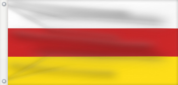 Drapeau, avec deux œillets métalliques et guindant renforcé : North Ossetia	Republic of North Ossetia-Alania	North Ossetia-Alania	North Osetia-Alania	North Ossetia-Alania 	Nord-Alania	Цӕгат Ирыстоны тырыса	Флаг Северной Осетии