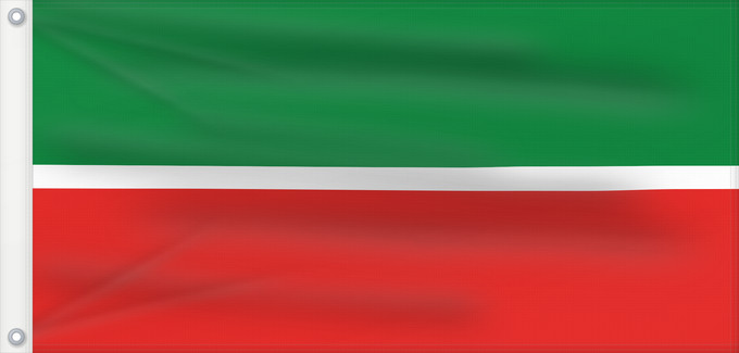 Drapeau, avec deux œillets métalliques et guindant renforcé : Tatarstan	Republic of Tatarstan	Tatarstan ou République du Tatarstan	Tartaristán	Государственный флаг Республики Татарстан	Татарстан Республикасының Дәүләт флагы	Прапор Республіки Татарстан РФ