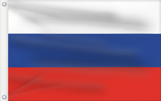 Drapeau, avec deux œillets métalliques et guindant renforcé : Russia	Russian Federation	Russie	Rusia	Russische Föderation