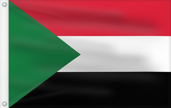 Drapeau, avec deux œillets métalliques et guindant renforcé : Sudan Soudan Sudán Soedan علم السودان Sudans