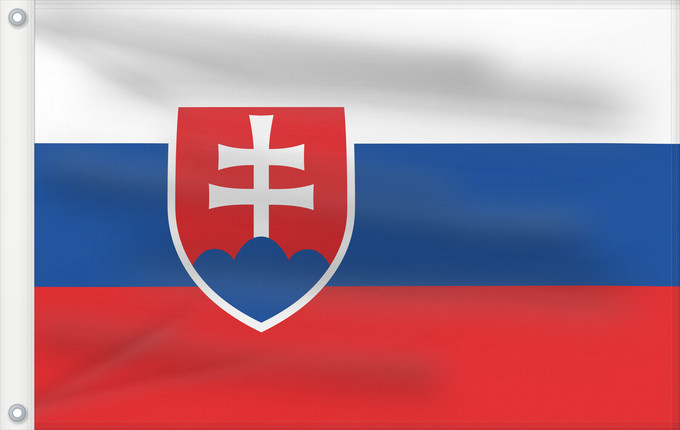 Drapeau, avec deux œillets métalliques et guindant renforcé : Slovakia Slovakia. Image from here, colors Slovaquie Eslovaquia Slowakei Slovacchia Slowakije Eslováquia Słowacji Сцяг Славакіі Национално знаме на Словакия Slovačke Slovenská vlajka Slovakiets Σημαία της Σλοβακίας Slovaki lipp Slovakian Slóvaice Szlováki