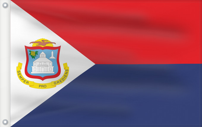 Flag, with two metal eyelets and reinforced hoist: Sint Maarten	Sint Maarten  Kingdom of the Netherlands	Saint-Martin