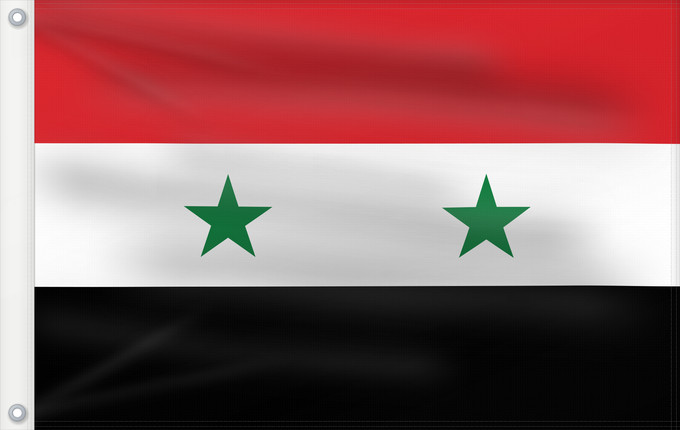 Drapeau, avec deux œillets métalliques et guindant renforcé : Syria	It is easy to put a border around this flag image	Syrie	República Árabe Unida  1958-1961	Syrien	Siria	Zjednoczonej Republiki Arabskiej  1958-1961	علم الجمهورية العربية المتحدة ١٣٧٧-١٣٨٠	República Árabe Xunida  1958-1961	República Àrab Unida  1958-19