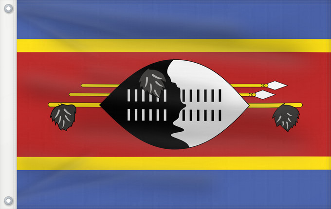 Drapeau, avec deux œillets métalliques et guindant renforcé : Eswatini	Swaziland	Suazilandia	Swasiland	Essuatíni	Eswatinis fana	Eswatini  Svazilando	Umjeka weSwatini	Swazilands