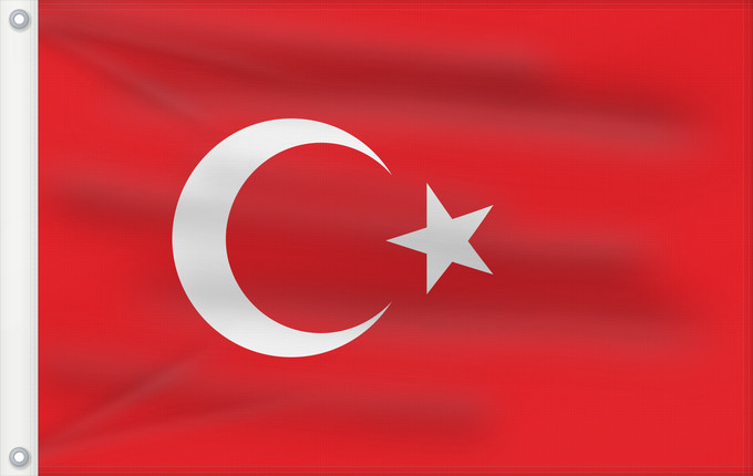 Flag, with two metal eyelets and reinforced hoist: Turkey	National Flag of Turkey	Turquie	Turquía	Türkische	Turchia	Turkije	Turquia	علم تركيا	Türk	Сцяг Турцыі	Национално знаме на Турция	Turske	Turecká Vlajka	Desmala Tırkiya	Σημαία της Τουρκίας	Turkio	پرچم ترکیه	Turkin	Τὸ τῆς Τουρκίας σημεῖον	Republike Tur