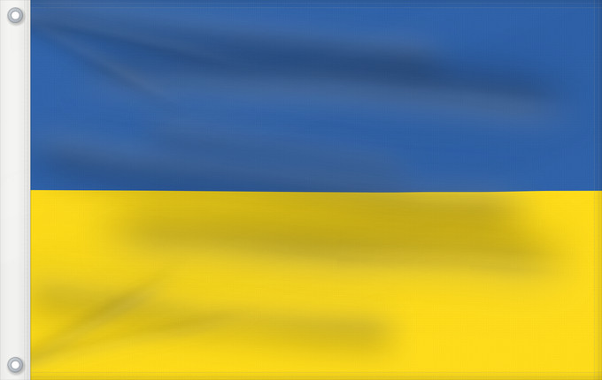 Flag, with two metal eyelets and reinforced hoist: Ukraine L Ukraine Ucrania Dell Ucraina Oekraïne Ucrânia Ukrainy علم أوكرانيا Ukrayna bayrağı / Ukrayna бајрағы Сцяг Украіны Сьцяг Украіны Знаме на Украйна Ukraina Украина байрагъы Ukrajiny Оукра́ины зна́мѧ Σημαία της Ουκρανίας Ukrainio Ukrainan Ukraina ba