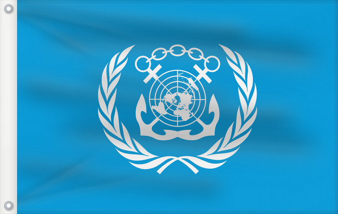 Flag, with two metal eyelets and reinforced hoist: International Maritime Organization