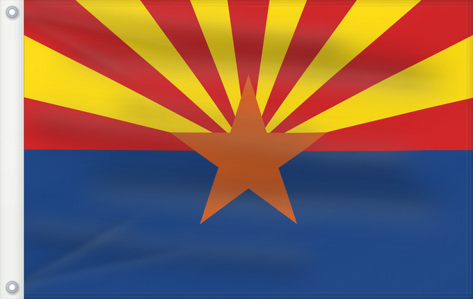 Bandera, con dos ojales metálicos y lado del asta reforzado: Arizona ᎡᏩᏐᎾ ᎦᏓᏘ