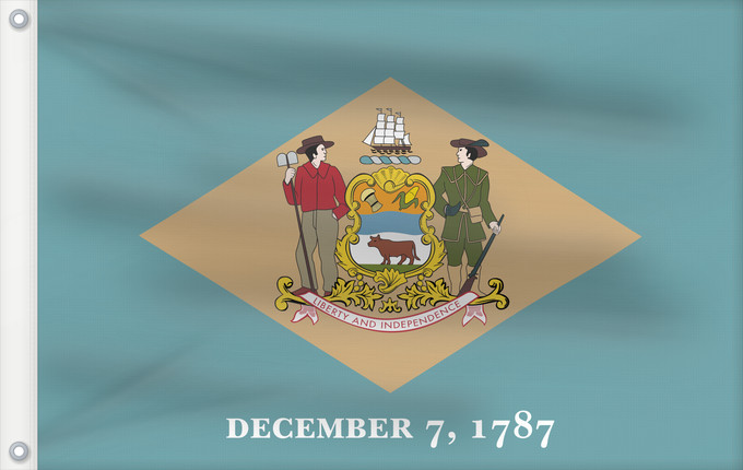Flag, with two metal eyelets and reinforced hoist: Delaware ᏕᎳᏪᎢ ᎦᏓᏘ Ka hae Kelawea Delevariae Vlagge van Delaware Déláwee Hahoodzo bidah naatʼaʼí Флаг Делавэра Američke savezne države Delaver Delawares