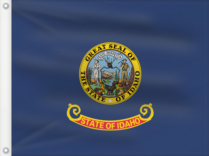 Bandera, con dos ojales metálicos y lado del asta reforzado: Idaho Idaho, from the xrmap flag collection 2.7 L Idaho Dell Idaho ᎠᏓᎰ ᎦᏓᏘ De l Idaho Ka hae ‘Ikahō Idahi Áadihoo Hahoodzo bidah naatʼaʼí Флаг Айдахо Američke savezne države Idaho