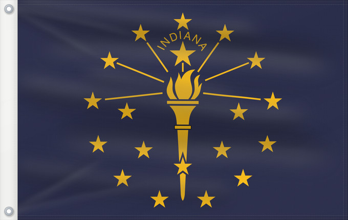 Bandera, con dos ojales metálicos y lado del asta reforzado: Indiana
