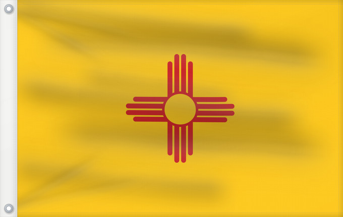 Flagge, mit zwei Metallösen und verstärktem Besatzband: New Mexico	Nouveau-Mexique	Nuevo México	Nuovo Messico