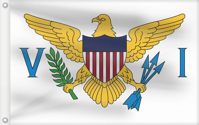 Bandera, con dos ojales metálicos y lado del asta reforzado: Virgin Islands, U.S.