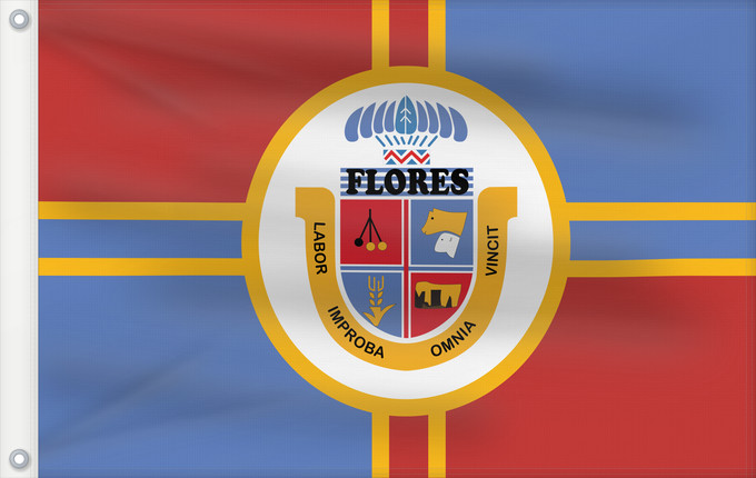 Drapeau, avec deux œillets métalliques et guindant renforcé : Flores Department Flores