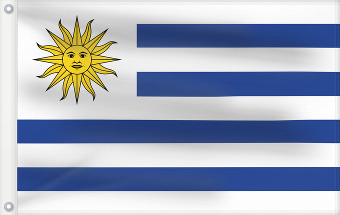 Drapeau, avec deux œillets métalliques et guindant renforcé : Uruguay	L Uruguay	Dell Uruguay	Uruguai	Urugwaju	D Uruguai	علم أوروغواي	D Uruguay	Uruwayi wiphala	L Uruguai	Urugvajo	Uruguaiko bandera	E Uruguai	Poyvi Uruguái	Irigwe	ウルグアイの国旗	Pāmitl Uruguay	Uruwayi unanchan	Флаг Уругвая	Urugvaja	Uruguays