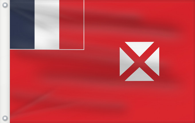 Bandera, con dos ojales metálicos y lado del asta reforzado: Wallis and Futuna Wallis-et-Futuna Wallis y Futuna Wallis und Futuna Wallis e Futuna