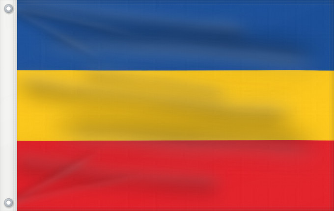 Drapeau, avec deux œillets métalliques et guindant renforcé : Großherzogtümer Mecklenburg	Grand Duchies of Mecklenburg-Strelitz and Mecklenburg-Schwerin; Ratio  2 3	Grands-Duchés de Mecklembourg-Strelitz et Mecklembourg-Schwerin (2:3)	Grandes Ducados de Mecklemburgo-Strelitz y Mecklemburgo-Schwerin (2:3)	Großherzogt