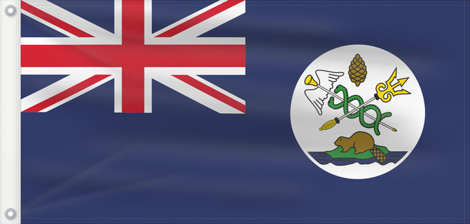 Drapeau, avec deux œillets métalliques et guindant renforcé : Vancouver Island Île de Vancouver Isla de Vancouver Isola di Vancouver