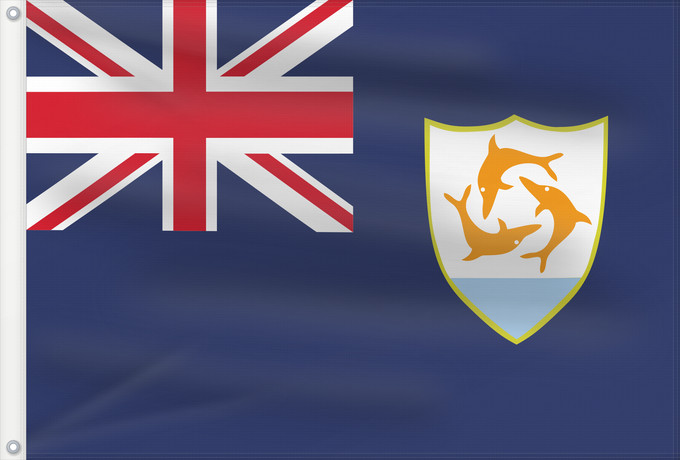 Flag, with two metal eyelets and reinforced hoist: Anguilla	Anguila	Anguillas flag  taget i brug den 30. maj 1990  - RGB farverne	Флаг Ангильи