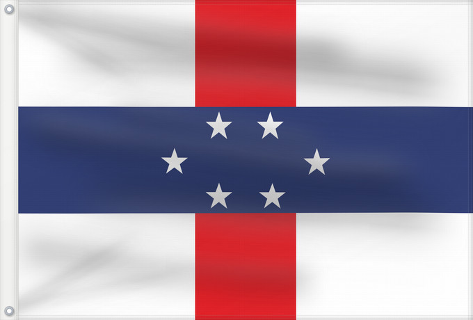 Bandera, con dos ojales metálicos y lado del asta reforzado: Netherlands Antilles  1959–1986	Netherlands Antilles	Antilles néerlandaises	Antillas Neerlandesas	Niederländische Antillen	Antille Olandesi