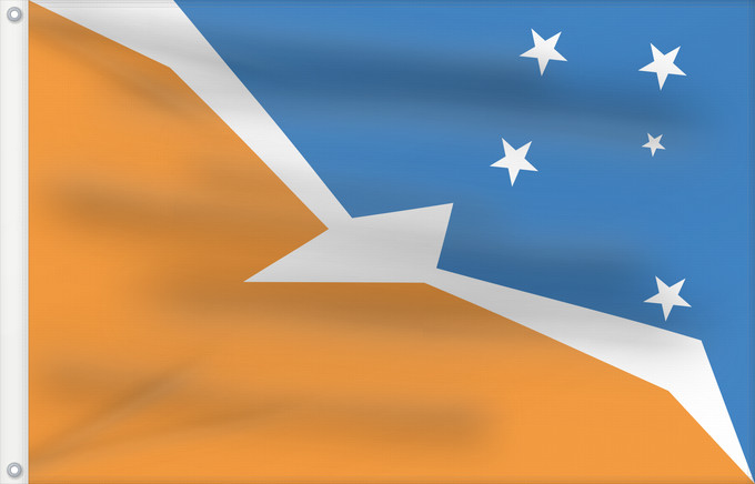 Drapeau, avec deux œillets métalliques et guindant renforcé : Provincia de Tierra del Fuego Tierra del Fuego Province, Argentina Province de Tierra del Fuego provincia de Tierra del Fuego Tierra del Fuego (Provinz) Provincia di Terra del Fuoco