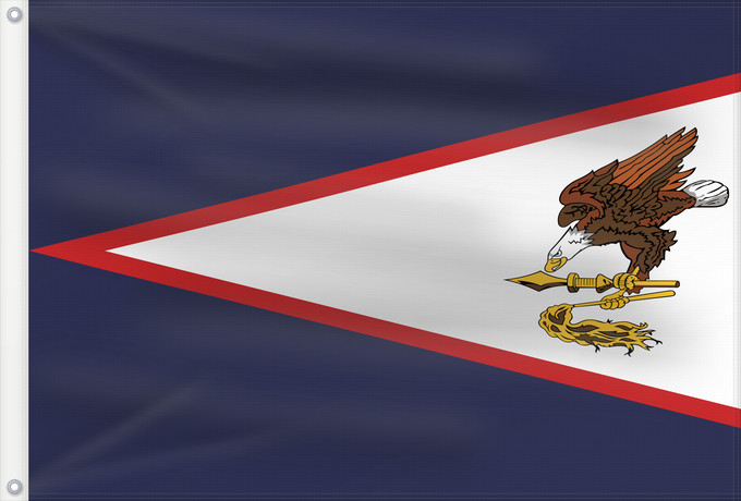 Drapeau, avec deux œillets métalliques et guindant renforcé : American Samoa American Samoa, United States Samoa américaines Samoa Americana Amerikanisch-Samoa Samoa Americane Amerikaanisch-Samoa Fu a o Amerika Sāmoa