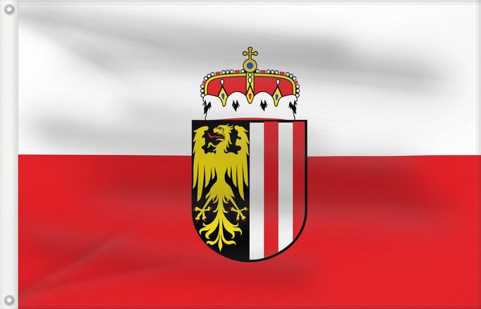Flag, with two metal eyelets and reinforced hoist: Upper Austria	Upper Austria (Oberösterreich)	Linz (Autriche)	Alta Austria	Oberösterreich