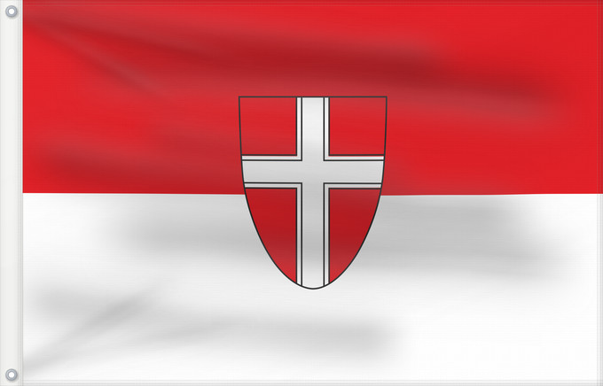 Drapeau, avec deux œillets métalliques et guindant renforcé : Vienna Austrian capital Vienna Vienne Wien Landesflagge der österreichischen Bundeshauptstadt Wien§ 3 des Gesetzes über die Symbole der Bundeshauptstadt Wien legt fest Die Farben der Bundeshauptstadt Wien sind rot-weiß