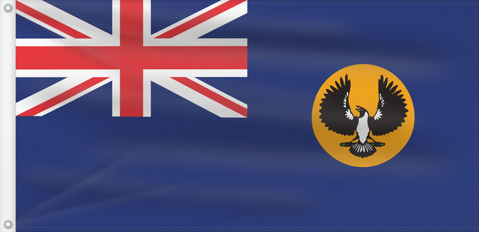 Drapeau, avec deux œillets métalliques et guindant renforcé : South Australia Australie-Méridionale Australia Meridional