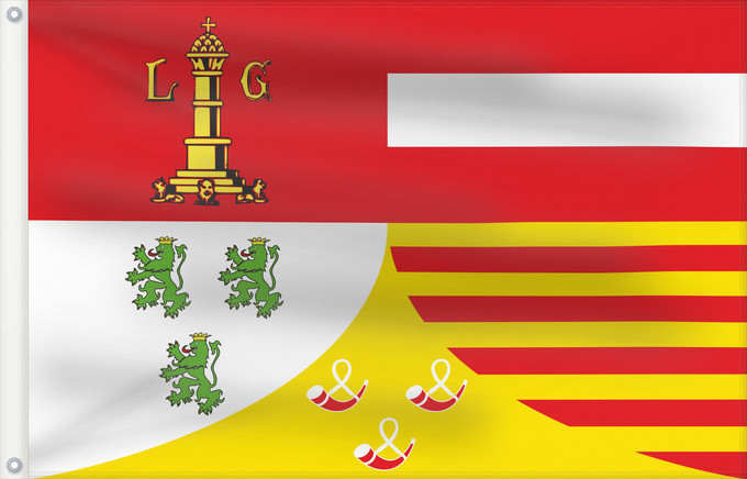 Bandera, con dos ojales metálicos y lado del asta reforzado: Liège (fr)