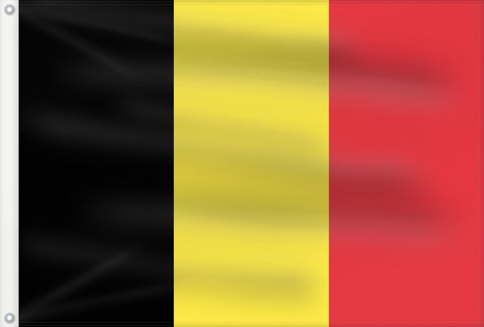 Flag, with two metal eyelets and reinforced hoist: Belgium civil The civil ensign and flag of Belgium Belgique Bélgica Belgien Belgio België in de verhouding 2 3, gebruikt als civiele vlag en de facto nationale vlag Belgii Belgiens Civilna zastava Belgije Флаг Бельгии