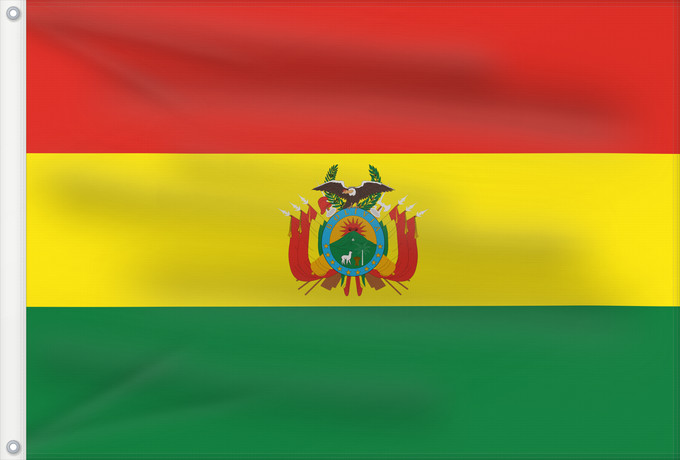 Drapeau, avec deux œillets métalliques et guindant renforcé : Bolivia	Civil de la Bolivie	Bolivien	Bolivië	Bolívia	Boliwii	Boliviens	Bolivio	Bolivian	Wuliwiya wiphala	Bolivije	Drapea del Boliveye