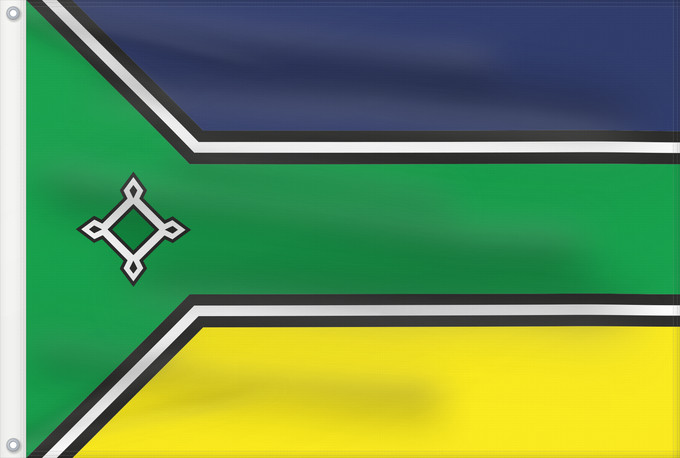 Bandera, con dos ojales metálicos y lado del asta reforzado: Amapá