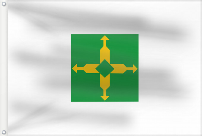 Bandera, con dos ojales metálicos y lado del asta reforzado: Distrito Federal