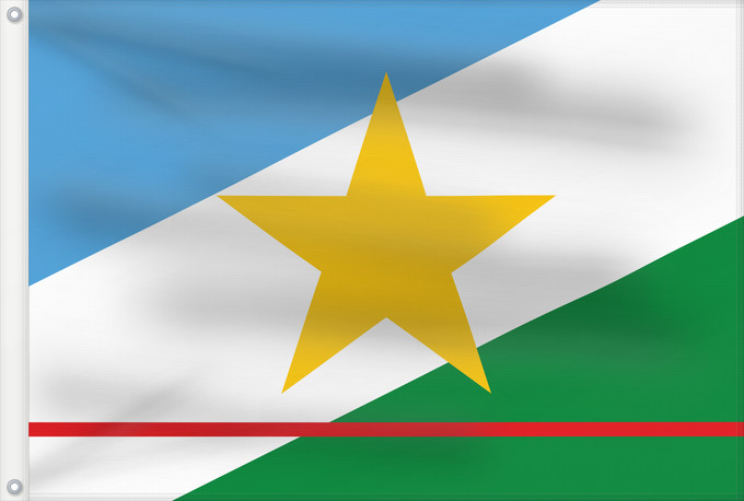 Bandera, con dos ojales metálicos y lado del asta reforzado: Roraima