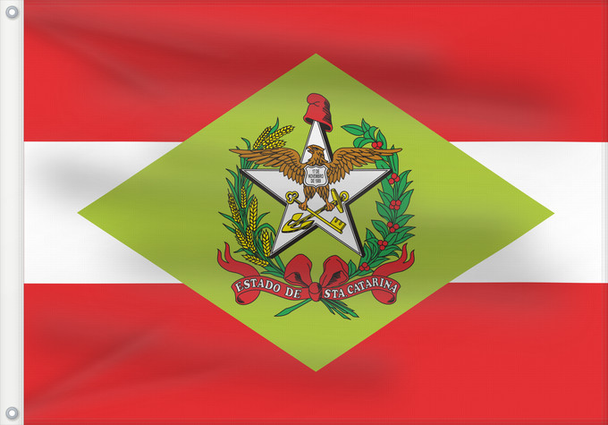 Bandera, con dos ojales metálicos y lado del asta reforzado: Santa Catarina