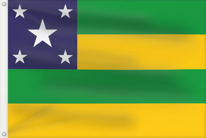 Bandera, con dos ojales metálicos y lado del asta reforzado: Sergipe State of Sergipe, Brazil Sergipe, Brasil