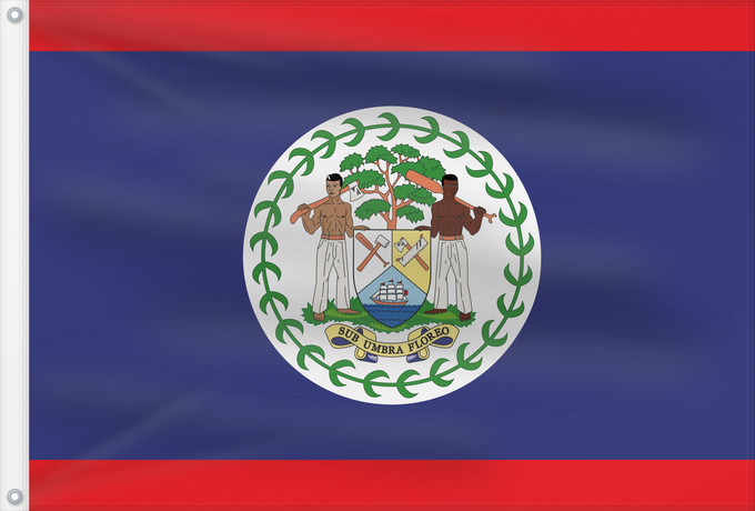 Drapeau, avec deux œillets métalliques et guindant renforcé : Belize Belice Banniel Belize Belizen Belizae Флаг Белиза Belizeja Belizes Quốc kỳ Belize