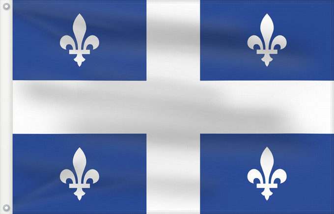 Drapeau, avec deux œillets métalliques et guindant renforcé : Quebec	Québec	Banniel Kebek