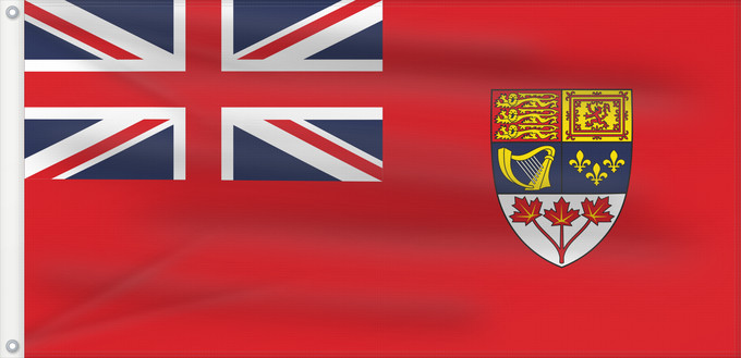 Flag, with two metal eyelets and reinforced hoist: Canadian Red Ensign
