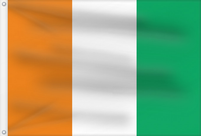 Bandera, con dos ojales metálicos y lado del asta reforzado: Côte d'Ivoire