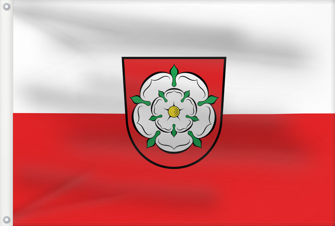 Bandera, con dos ojales metálicos y lado del asta reforzado: Rosenheim (Chiemsee-Alpenland)