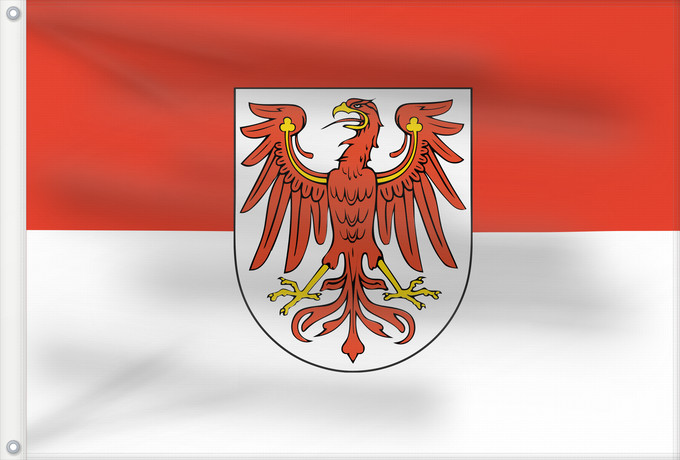 Drapeau, avec deux œillets métalliques et guindant renforcé : Brandenburg Brandebourg Brandeburgo